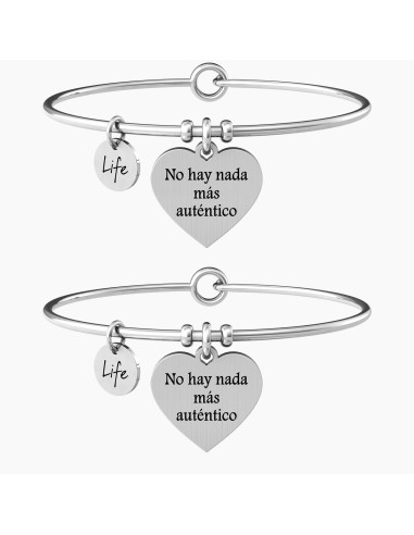 CONJUNTO DOS PULSERAS ACERO FORMA CORAZÓN