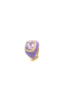 ANILLO ENAMEL PURPLE GOLD PLATA DE 1ª LEY