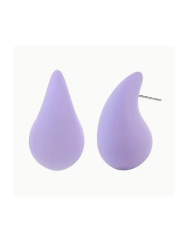 Pendientes gota efecto goma morado acero