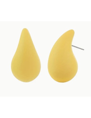 Pendientes gota efecto goma amarillo acero