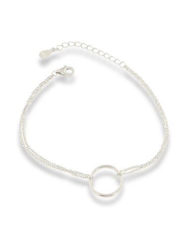 Pulsera círculo doble cadena plata 1ª ley