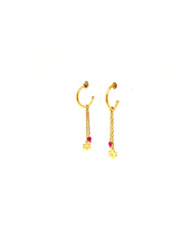 PENDIENTES ARO FLOR ORO 9K