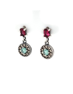 Pendientes art red zn boca centro plata