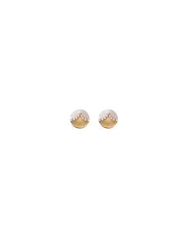 Pendientes esmalte y zn oro de 18k