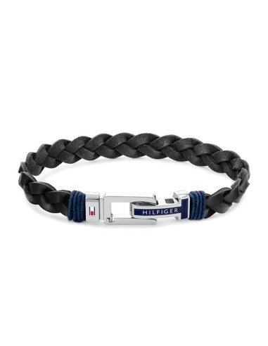 Pulsera Tommy Hilfiger Hombre Cuero Negro