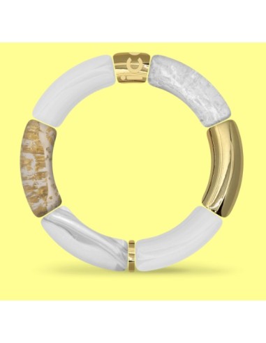 Pulsera para mujer acero Gold White