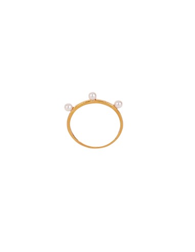 Anillo de mujer tres perlas oro de 18k