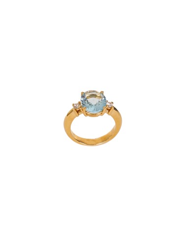 0,20ct- Anillo de aguamarina 18k