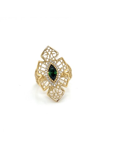 ANILLO PIEDRA VERDE ZN ORO DE 18K