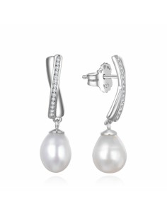 Pendientes para mujer zn con perla plata 1ª ley