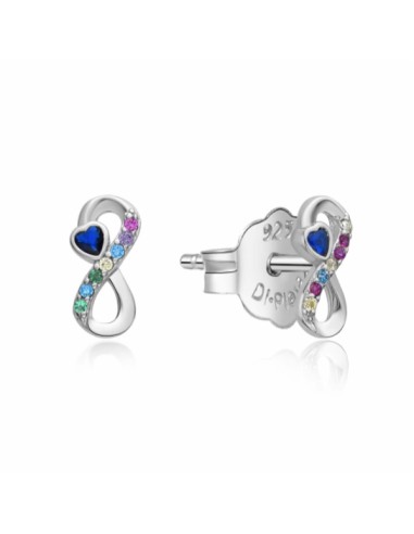 Pendientes infinito love azul plata 1ª ley