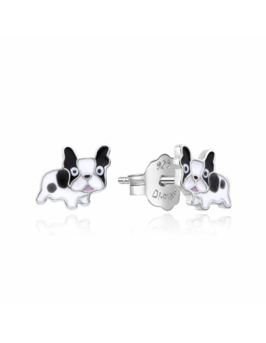 Pendientes buldog plata de 1ª ley