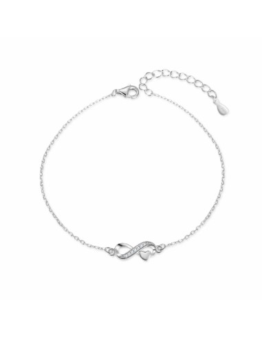 Pulsera mujer infinito corazón zn plata 1ª ley