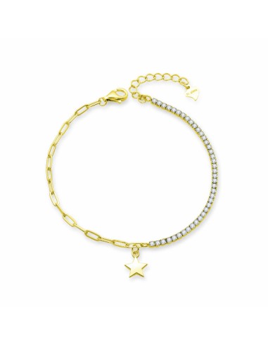 Pulsera mujer estrella mitad zn plata ch 1ª ley