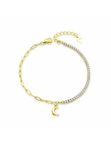 Pulsera mujer luna mitad zn plata ch 1ª ley