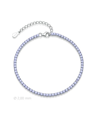 Pulsera riviere azul 2,00mm plata de 1ª ley