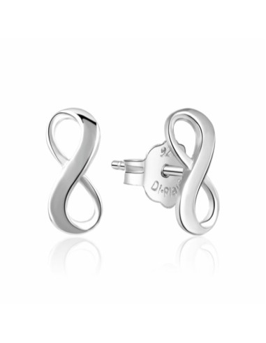 Pendientes infinito liso plata 1ª ley