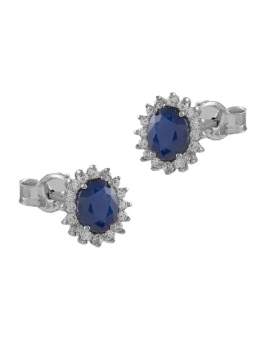 0,16ct-PENDIENTES ORO BLANCO ZAFIRO