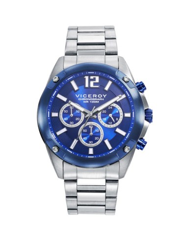 RELOJ HOMBRE CRONO ACERO IP AZUL REF. 401397-35