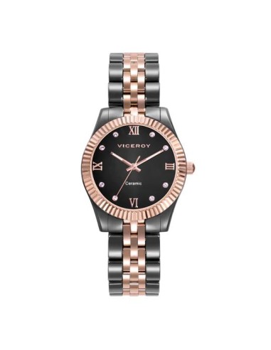 RELOJ MUJER ACERO IP ROSA Y CERÁMICA 41124-53