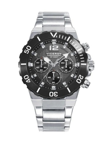 RELOJ HOMBRE CRONO ACERO IP NEGRO 45007-55