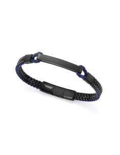 Pulsera de hombre de acero negra trenzada