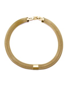 Collar de mujer de acero Ip dorado mesh tubular