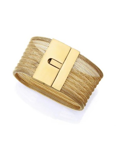 Pulsera de mujer de acero Ip dorada tipo cuff