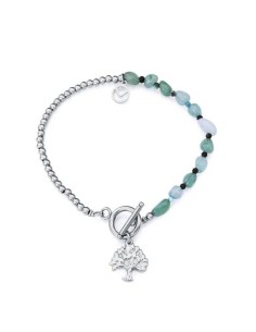 Pulsera mujer de acero y colgante árbol de la vida