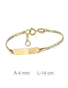 9K PULSERA BEBE O/A 9K PLACA 14CM