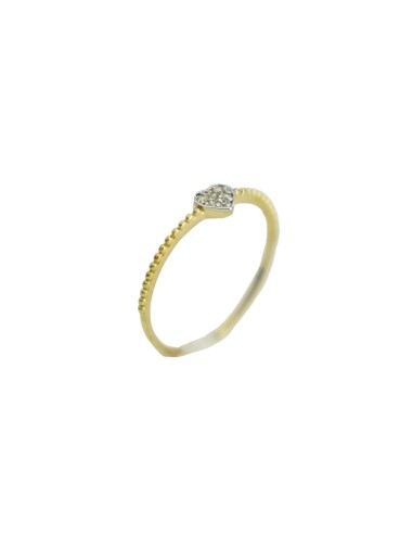 Anillo de Oro de 18k con Corazón y Zirconitas