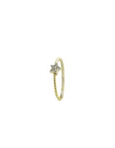 Anillo de Oro de 18k con Estrella y Circonitas