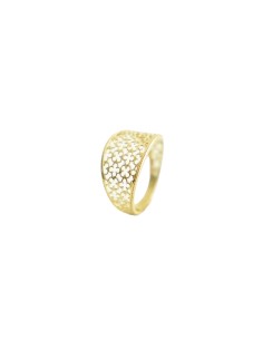 Anillo de Oro de 18k con Diseño Calado de Flores

