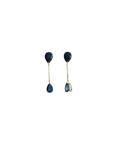 Pendientes de Oro 18k con Zafiros Gota