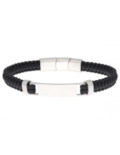 Pulsera de hombre de acero y cuerda náutika negra