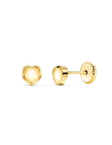 18K PENDIENTES BEBÉ ORO CONCAVO 5X5 MM