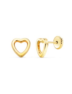 18K PENDIENTES BEBÉ ORO CORAZON CALADO