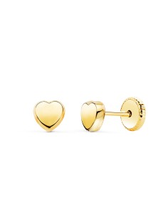 18K PENDIENTES BEBÉ ORO AMARILLO CORAZÓN LISO 