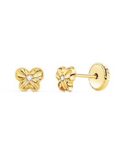 18K PENDIENTES BEBÉ ORO AMARILLO MARIPOSA