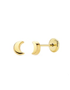 18K PENDIENTES BEBÉ ORO LUNA LISA 4.5X3.5 MM