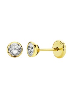 18K PENDIENTES ORO REDONDOS CIRCONITA 4 MM