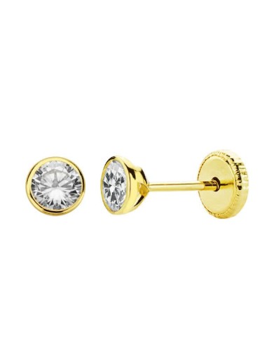 18K PENDIENTES ORO REDONDOS CIRCONITA 4 MM