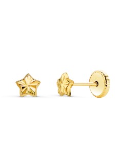 18K PENDIENTES BEBÉ ORO AMARILLO ESTRELLA 4 X 4 MM