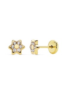 18K PENDIENTES BEBÉ ORO ESTRELLA 5 MM