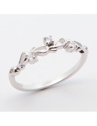 Anillo para mujer plata Florales y Circonitas