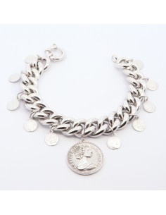 Pulsera de Plata con Monedas Colgantes 1