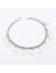 Pulsera de Plata con Monedas Colgantes 