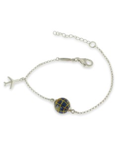 Pulsera de Plata con Motivo de Avión y Globo