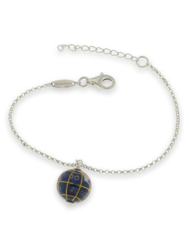 Pulsera de Plata con Globo Terráqueo