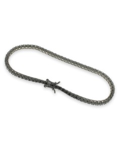 Pulsera Tennis de Plata Negra con Zirconitas 20cm 